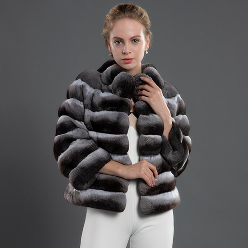 女性のためのクラシックなウサギの毛皮のジャケット,ファッショナブルなアウターウェア,冬のコート,特別オファー