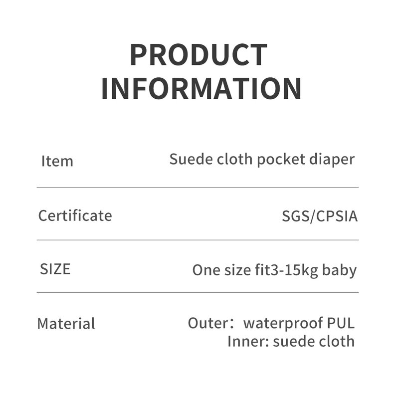 Happyflute 1 pz pannolino ecologico lavabile riutilizzabile tasca pannolino pannolino bambino con una tasca misura 3-15kg bambino