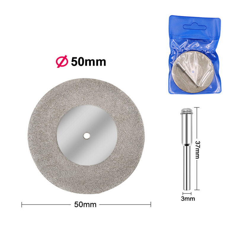Rebolo abrasivo de diamante para ferramenta rotativa Dremel, disco de corte de metal, 1 eixo arbor, 40mm, 50mm, 60mm