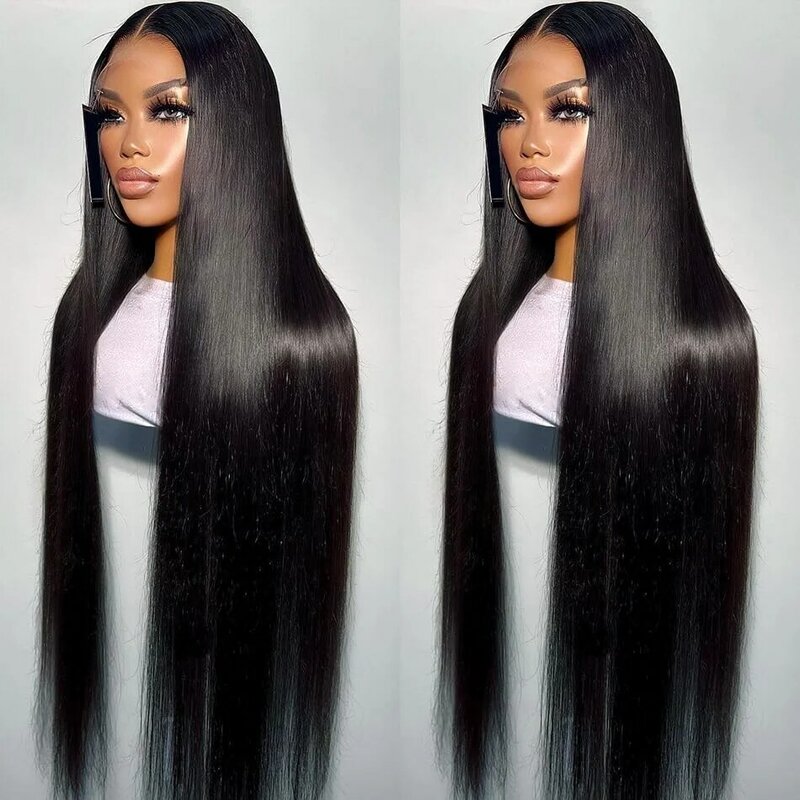 180 Плотность 13x6 предварительно выщипанный Hd прозрачный фронтальный бразильский парик для женщин 30 дюймов 13x 4 кружевной фронтальный прямой парик из человеческих волос