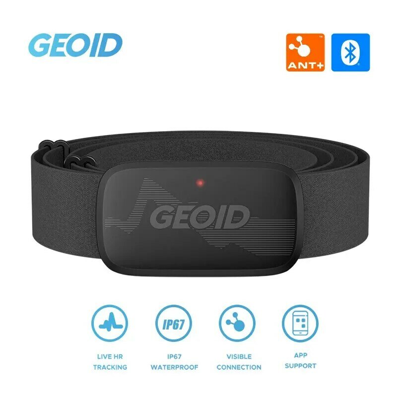 GEOID-Capteur de Fréquence Cardiaque HS500, Équipement de Fitness, Bluetooth, avec Sangle de Poitrine, Lumière LED
