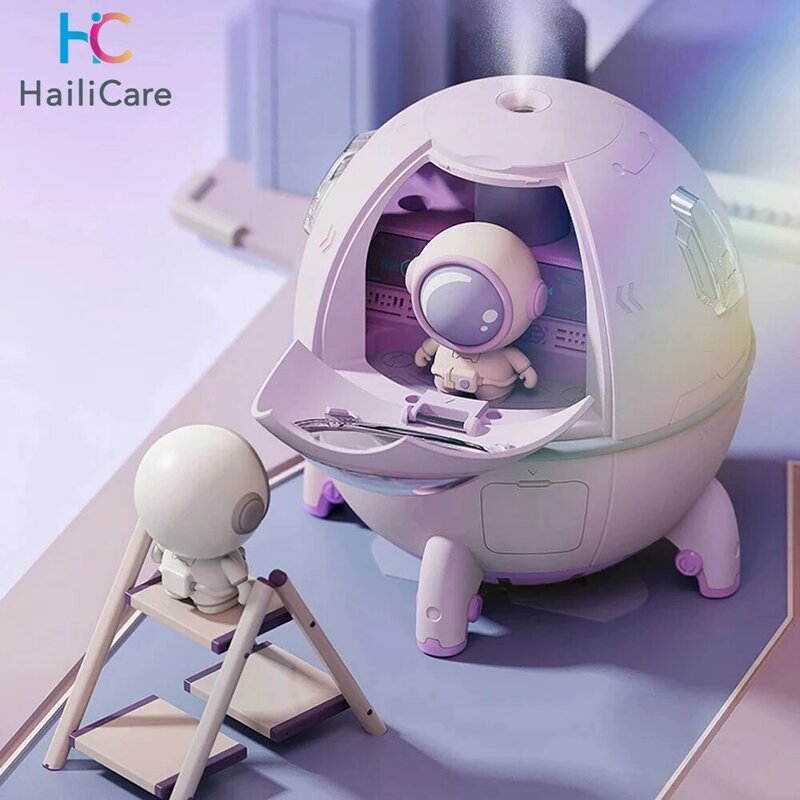 220ML Space Capsule Air Humidifier USB Ultrasonic Cool Mist Aromatherapy Water Diffuser with Led Light Astronaut Humidificad
