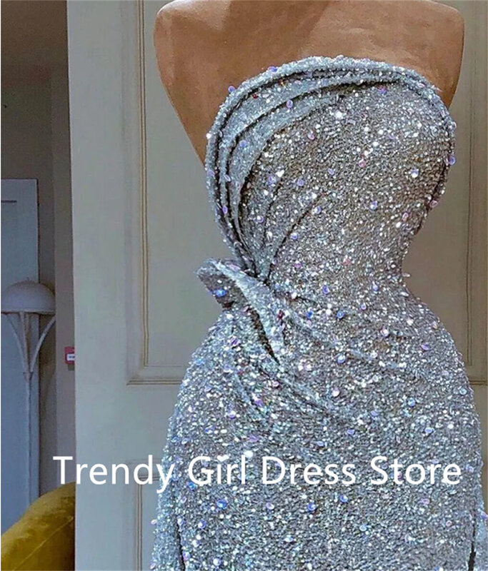 Женское вечернее платье-русалка, роскошное блестящее кружевное платье до пола без рукавов и с бусинами, модель 2024 на заказ