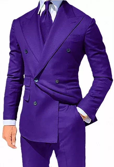 Elegant Blue Double Breasted Men Suit Smart Casual Slim Fit Blazer Hombre Business High Quality Custom 2 Piece Set Costume Homme