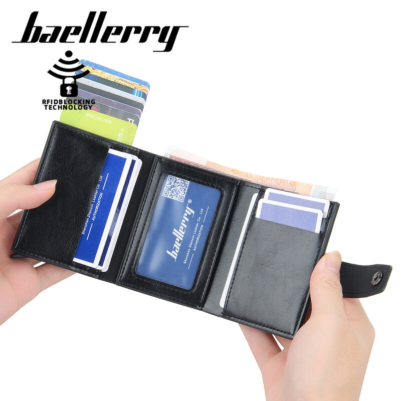 2023 Rfid Men Card Wallets Hasp Small Card Wallets PU Leather Slim Mini Men's Wallet High Qaulity Short Male Purses