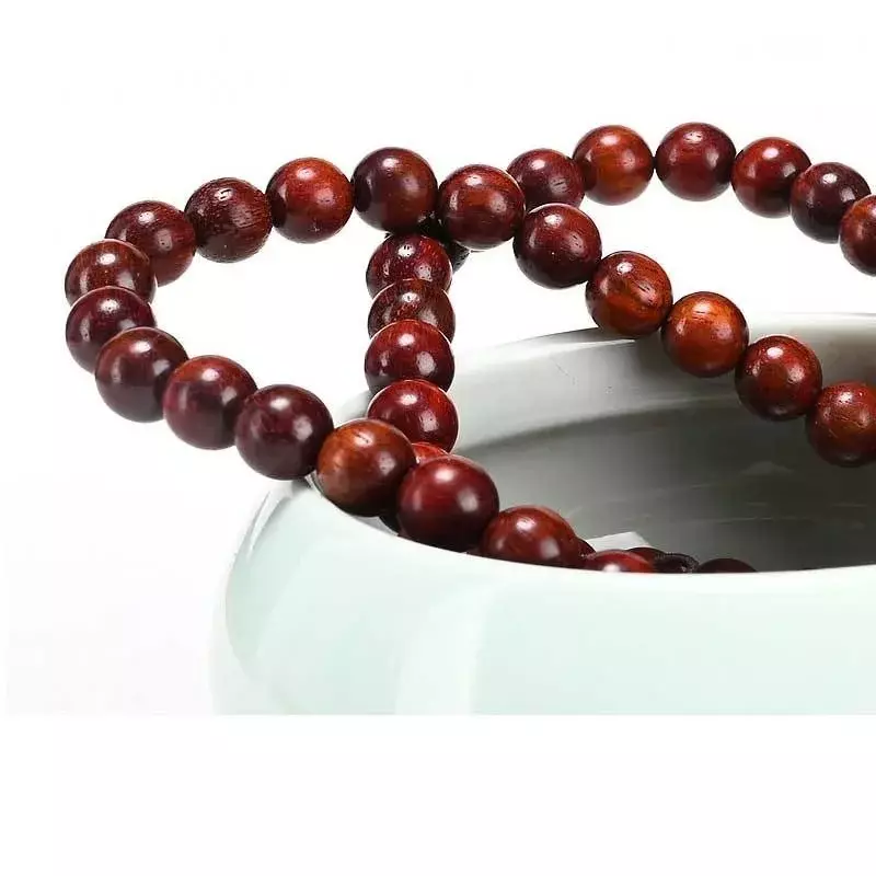 Braccialetto di legno di sandalo rosso naturale Zambia perline di legno di sandalo nel sangue perline di meditazione buddista braccialetto di gioielli con perline di legno di sandalo rosso