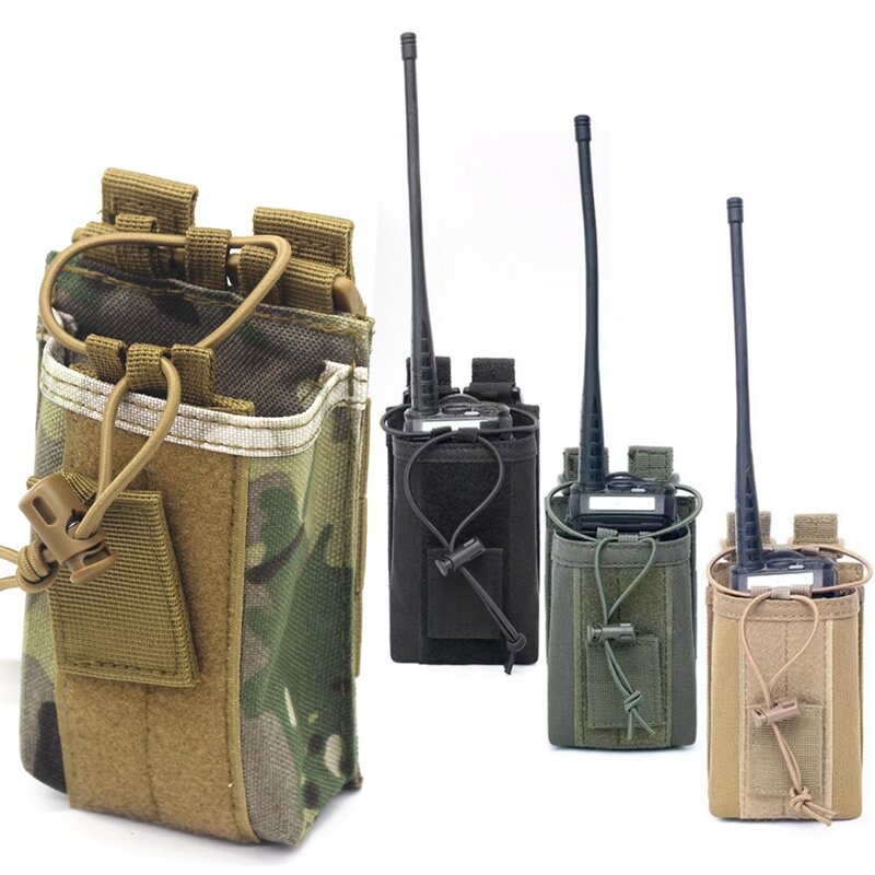Borsa porta walkie-talkie Molle tattica in Nylon 1000D pacchetto custodia Radio militare ciondolo sportivo caricatore da caccia custodia magnetica