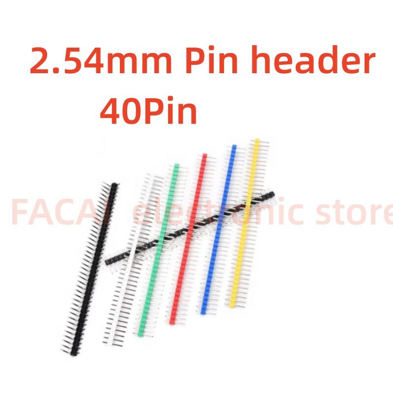 100pcs/10pcs pitch 2.54MM pin header 1P/2P/3P/4 P/40P hitam 2.54 pitch pin konektor baris jarum baris tunggal UNTUK Arduino