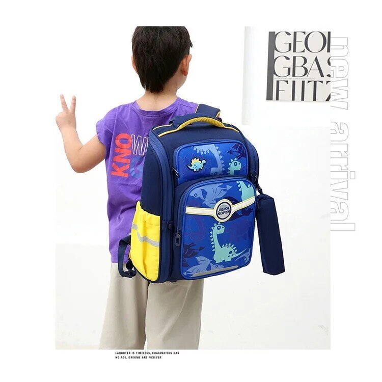 Рюкзаки для начальной школы 1-3 классов с мультипликационным принтом, легкие дорожные сумки для девочек и мальчиков с милым динозавром, кошкой, удобные школьные ранцы