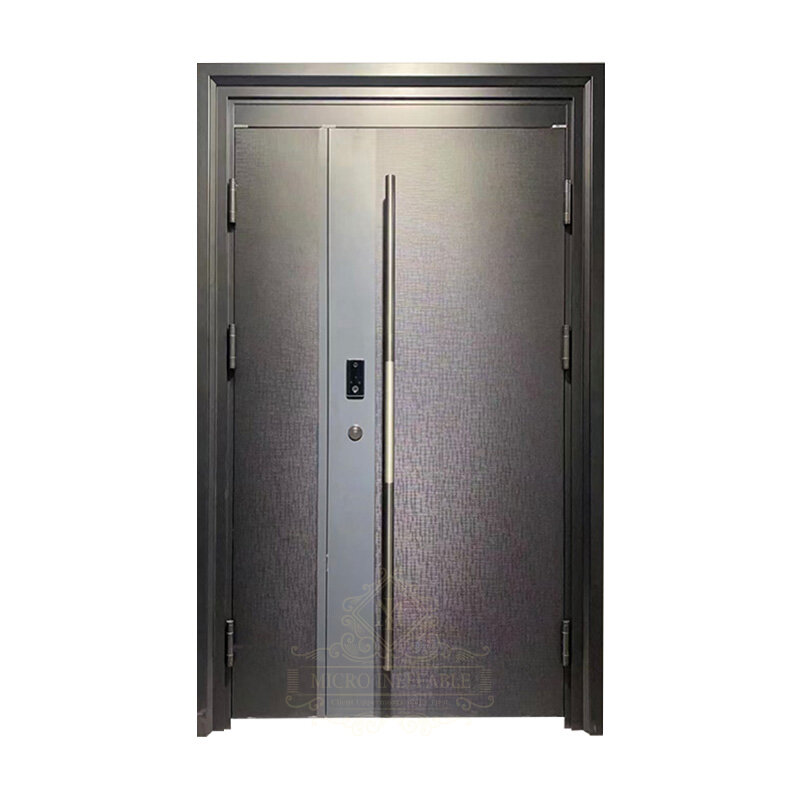 Kualitas unggul desain Modern eksterior komersial baja logam berongga keamanan masuk pintu tunggal