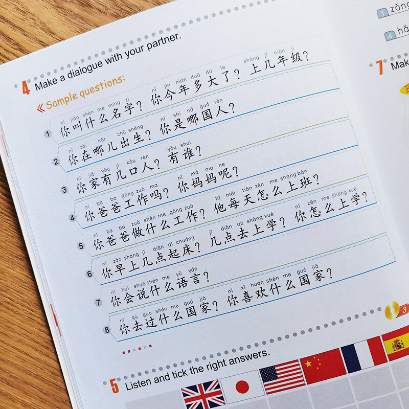 2 pz/lotto libro di testo e cartella di lavoro in lingua inglese cinese: passi facili per il Volume cinese 2 studenti che imparano il libro cinese