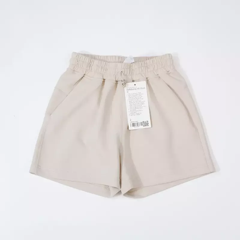 Pantalones cortos de tenis monocromáticos permeables para mujer, Fitness, deportes, algodón suelto, cintura alta, elasticidad, cinturón, Yoga