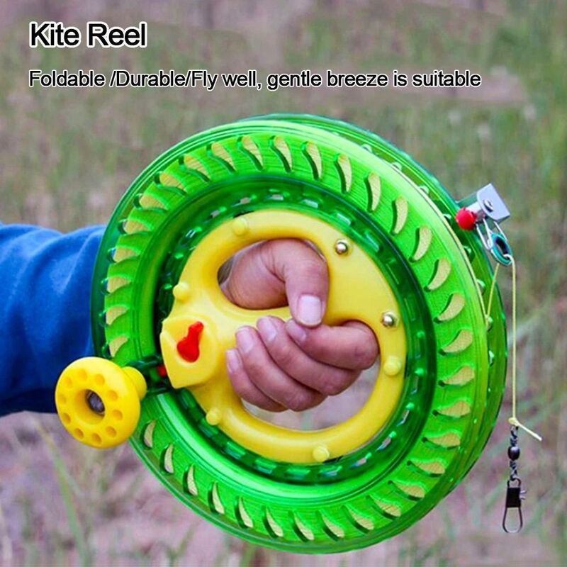Kite Reel Winder Fire Wheel String Flying Handle Tool Twisted String Line Outdoor Round Blue Grip For Fying Kites 150-500M
