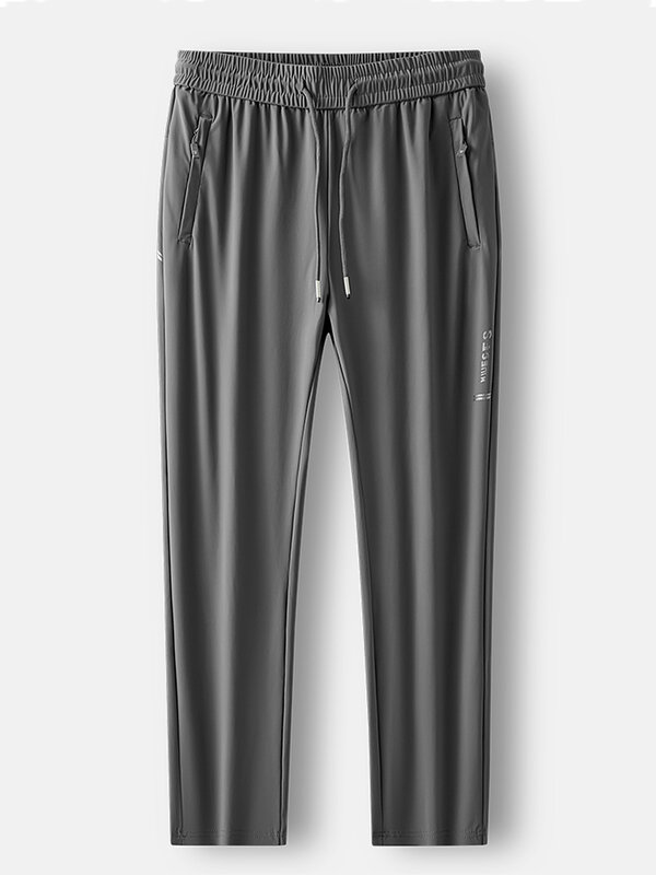 Pantalon de survêtement droit en nylon pour homme, pantalon de survêtement décontracté, grande taille, 8XL, glace respirante, Cool, Long FJMale, été, 2023, nouveau