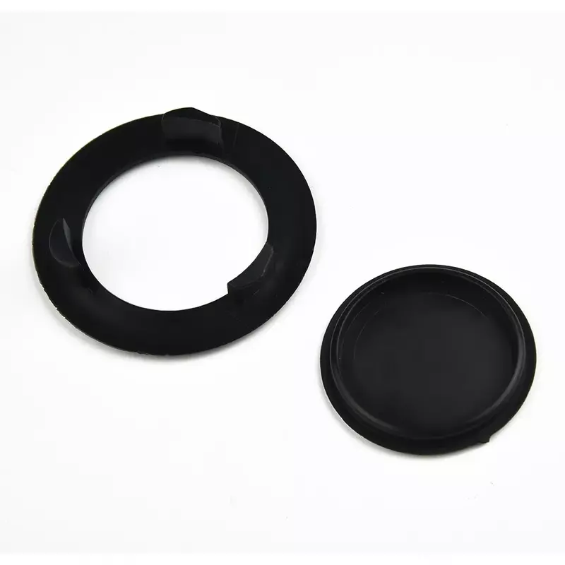 Sombrilla de mesa de jardín y Patio, Juego de tapa con agujero de anillo, enchufe de 2 pulgadas, plástico negro para Patio al aire libre, anillos y tapa