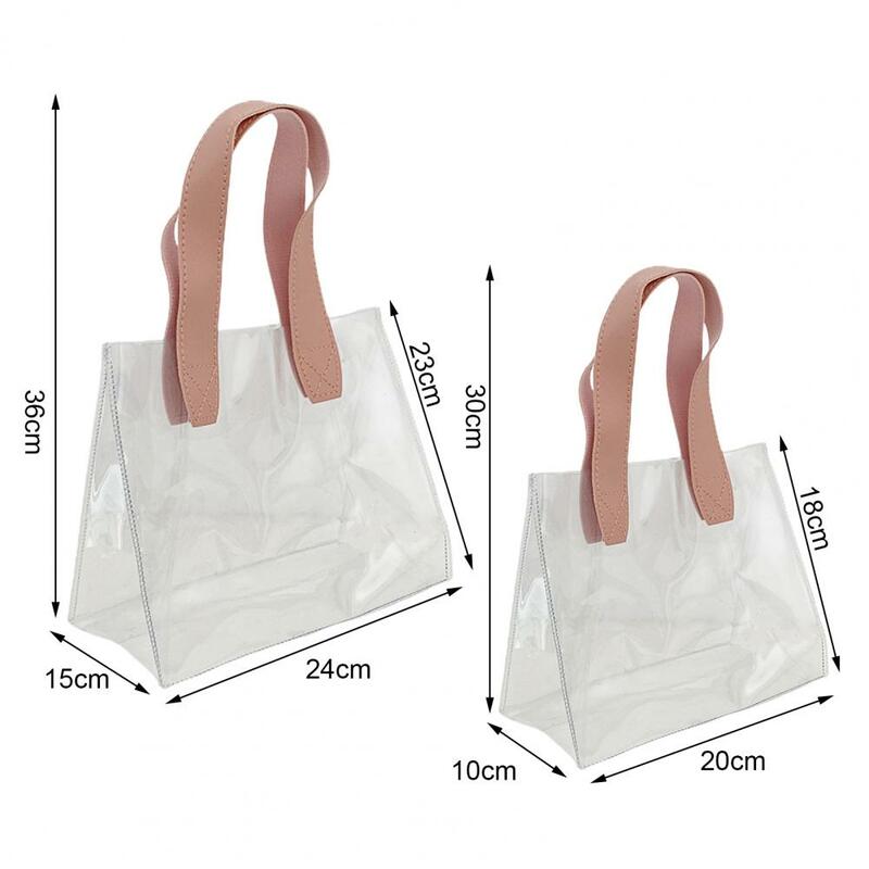 Shopping Bag Multi-use Tote Bag Tote Bag Transparent Clear Multi-use Wear-resistant Shockproof Large Capacity with Handles