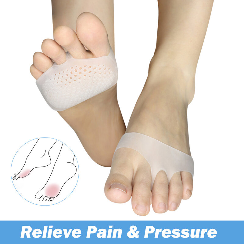 Pexmen 2Pcs Metatarsal Pads Ball of Foot Cushions Gel Forefoot Pad for Metatarsalgia Pain Relief Mortons Neuroma and Blisters