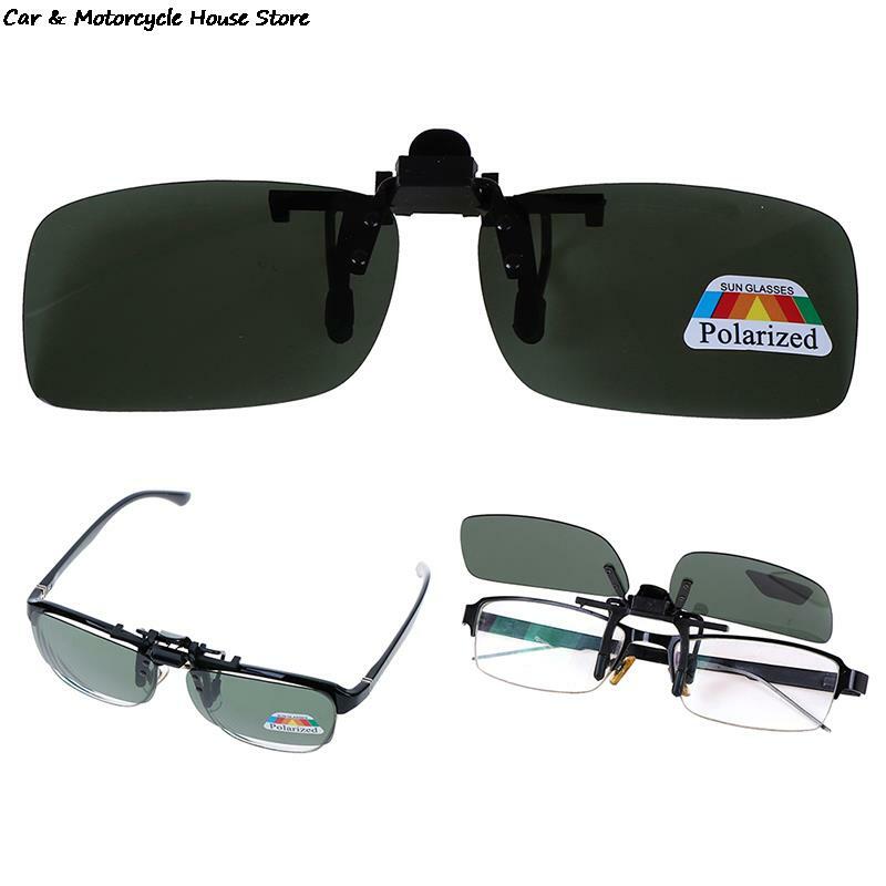 Clip-On Kacamata Hitam Kacamata Mengemudi Lensa Flip-Up Penglihatan Malam Hari Terpolarisasi