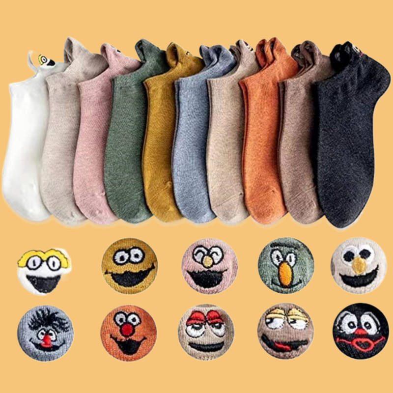 2024 neue 10 Paar Frauen süße Socken Baumwolle Kawaii bestickt lustige niedrig geschnittene Socken Mädchen Söckchen Harajuku Mädchen Schul geschenke
