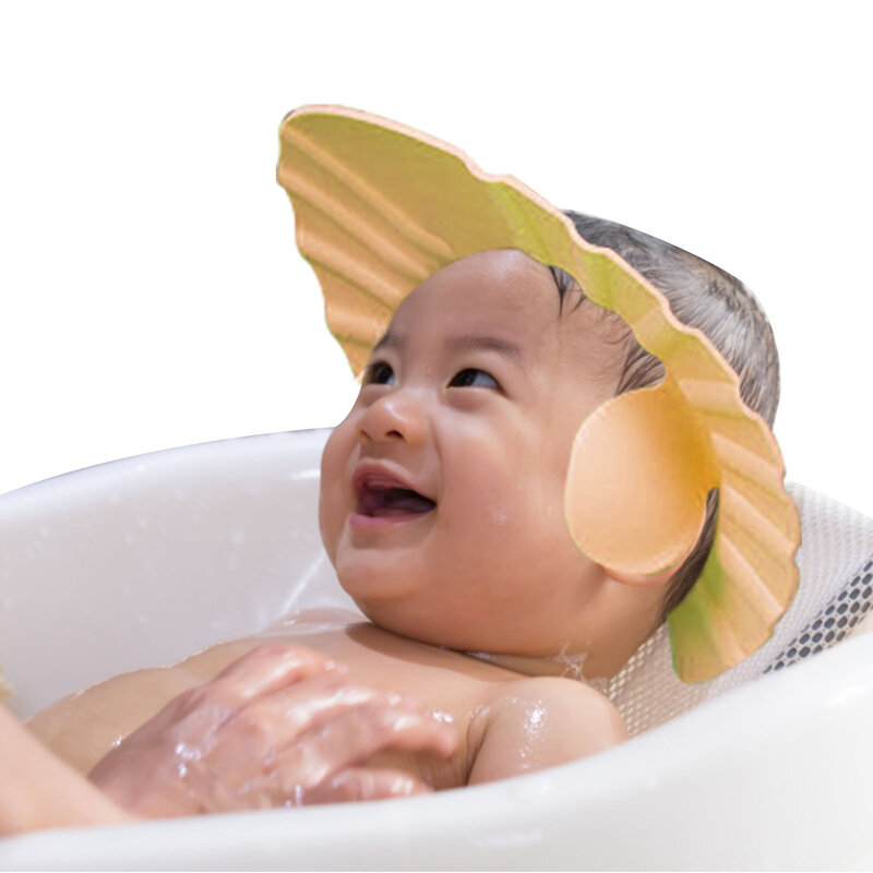 Регулируемая шапка для душа для детей, мягкая шапка для защиты ушей для малышей, защита для мытья волос, детская шапка для купания и душа