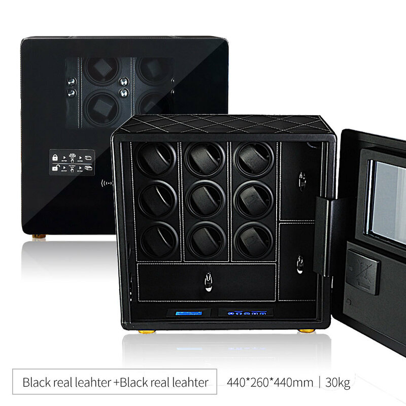 Assista winder theftproof automático assista winder caixa segura com 9 slot relógios caixa coleção gaveta com controle de modo tpd 5