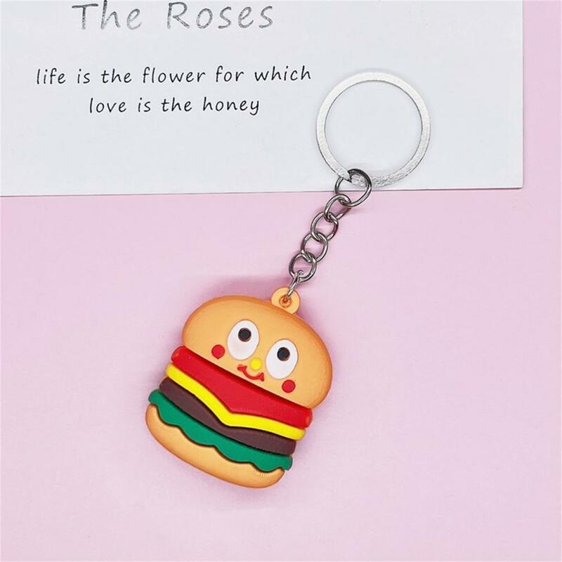 Keychain Eco-friendly King Ring Holder Creative Cute  Practical Pizza Burger Key Chain Holder