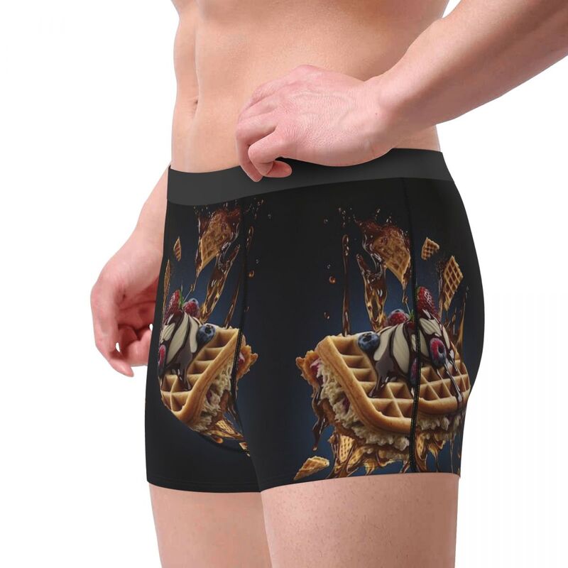 Nutty Chocolate Ice Cream Waffle Mencosy Boxer Briefs,3D printing Underpants, Highly Breathable High Quality Birthday Gifts