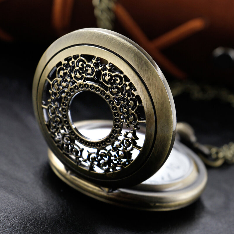 Vintage oco para fora relógio de bolso de quartzo alta qualidade unisex colar cronometragem pingente masculino e feminino bolso relógio presente cf1006