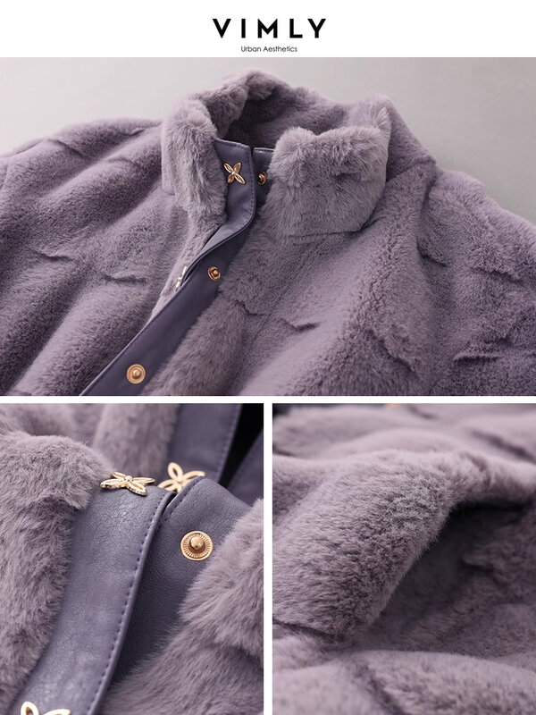 Vivly cappotto di pelliccia sintetica donna giacca invernale soffice 2023 moda di lusso caldo collo alto abbottonatura cappotti corti abbigliamento femminile 50326