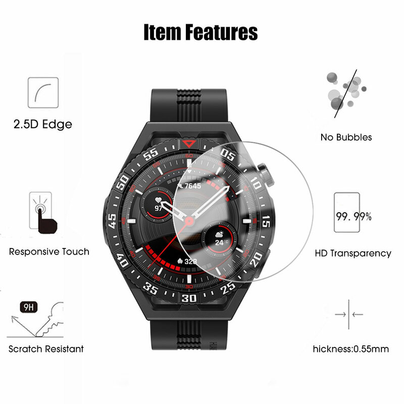 5-1PCS Tempered Glass Screen Protector Cover For Huawei GT3 SE Smart Watch Accessories Anti Fingerprint Protective Films