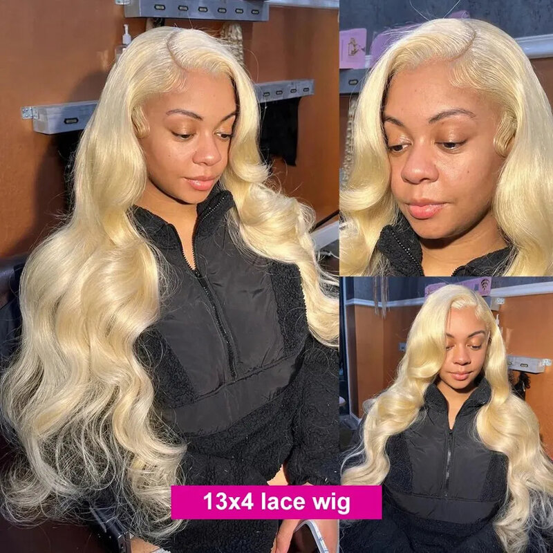 180 Density HD Transparent 613 Body Wave 30 32 Inch 13x4 13x6 HD Transparent 613 Blonde Lace Frontal Human Hair Wigs Body Wave
