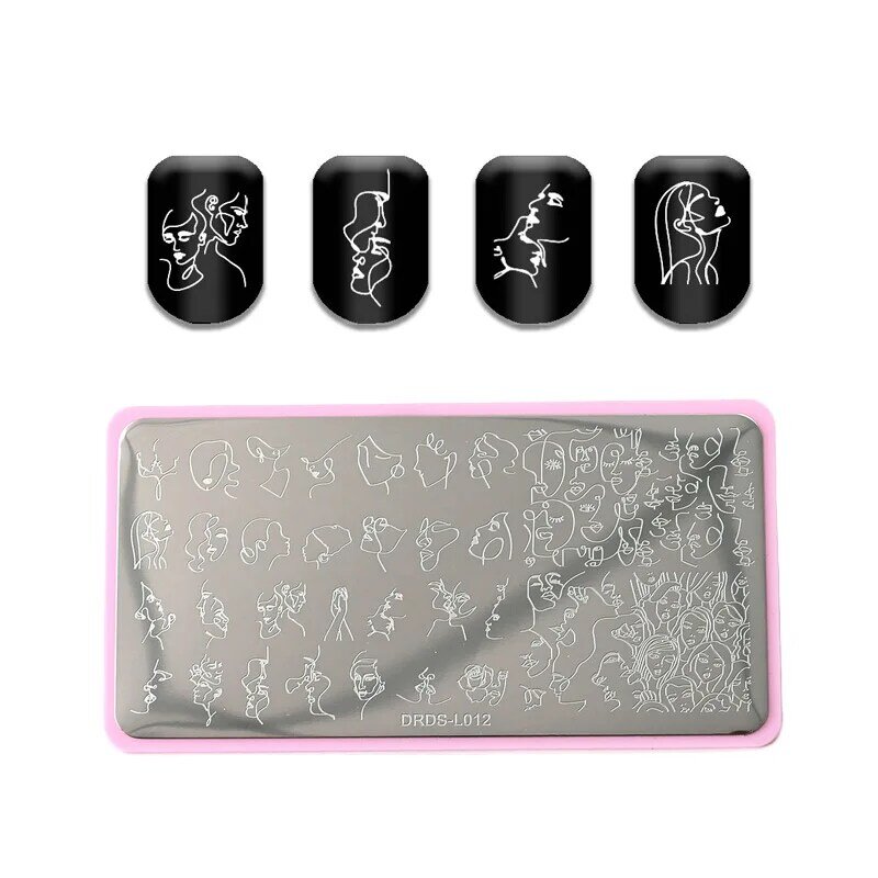 12*6 Nail Stamping Plates Template Snake/Beauty/Cats mage Printing Nail Art Stencils Templates for Acrylic Nails Design Stamp