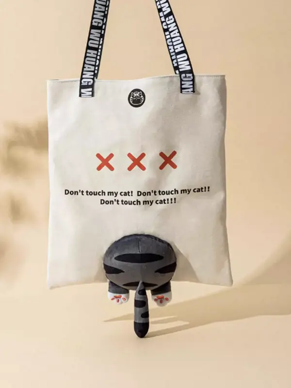 Cute doll canvas bag bag shoulder bag college student commuting trend canvas tuition tote bag large capacity