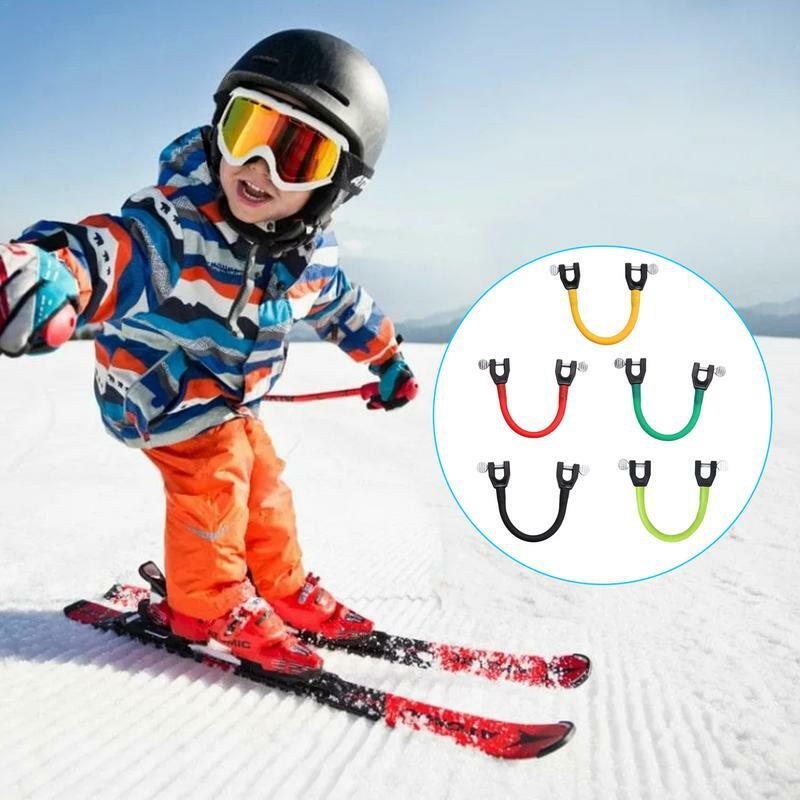 Kids Ski Tip Connector Snowboard Connector Ski Clips Connector Trainer Easy Snow Ski Training Tools Ski Tip Wedge Aid Winter