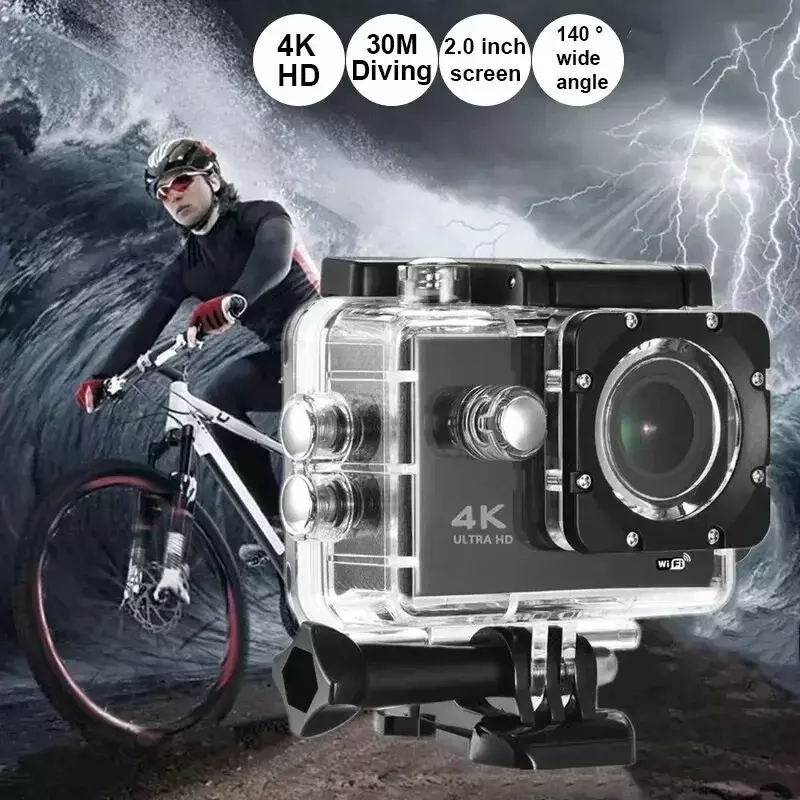 Sports Camera, Motorcycle Bicycle Helmet, Waterproof And Anti Shaking Wifi Camera For Cycling 4k High-Definition Diving