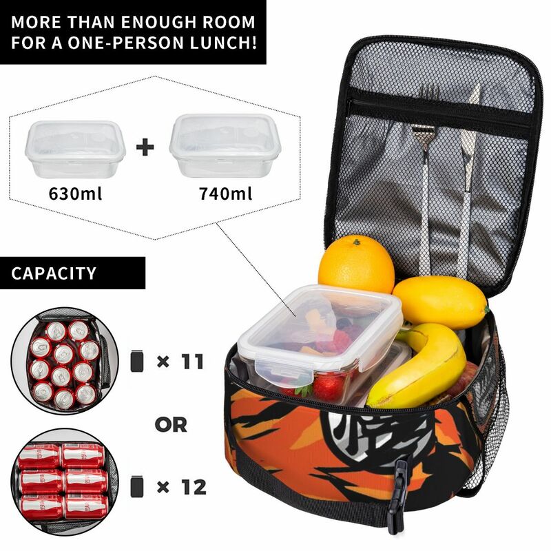 Tas makan siang Son Goku-dragon Ball Z Tote makan siang terisolasi kotak Bento portabel tas piknik dapat dipakai kembali untuk wanita kerja anak-anak Sekolah