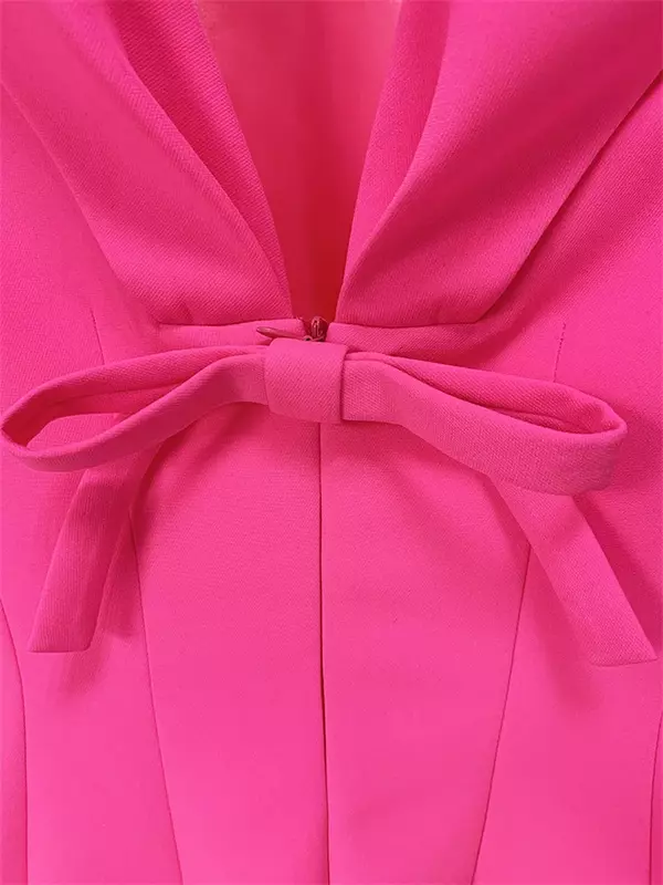Barbiecore-Robe de Rhcourte rose pour femme, mini robe de soirée pour femme, robe formelle élégante pour femme, mince, tenue de travail d'affaires, tenue de bureau