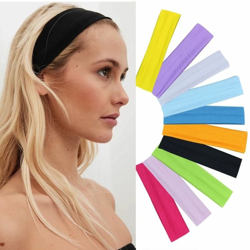 Zomer Sport Yoga Haarband Effen Hardloop Absorberen Zweet Hoofdband Voor Dames Heren Verstelbare Make-Up Haaraccessoires Headwrap
