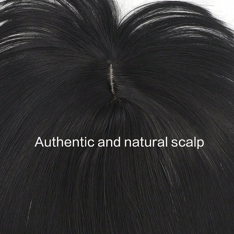 Topper Haarstuk Onzichtbare Naadloze Lange Rechte Pruik Pony Clip Overhead Natuurlijke Onzichtbare Vervanging Cover Wit Haar
