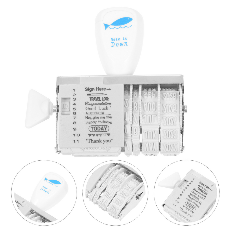 도장 롤러 손잡이 우표, 플라스틱 디지털 DIY 플래너, 유용한 날짜 다리미, 일본 및 한국 문구 스크랩북