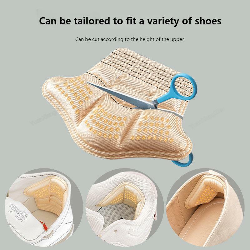 สติกเกอร์ส้น Heel Protectors รองเท้าผ้าใบหดตัวขนาด Insoles Anti-Wear ฟุตรองเท้าแผ่นปรับขนาดส้นสูงเบาะรองนั่ง