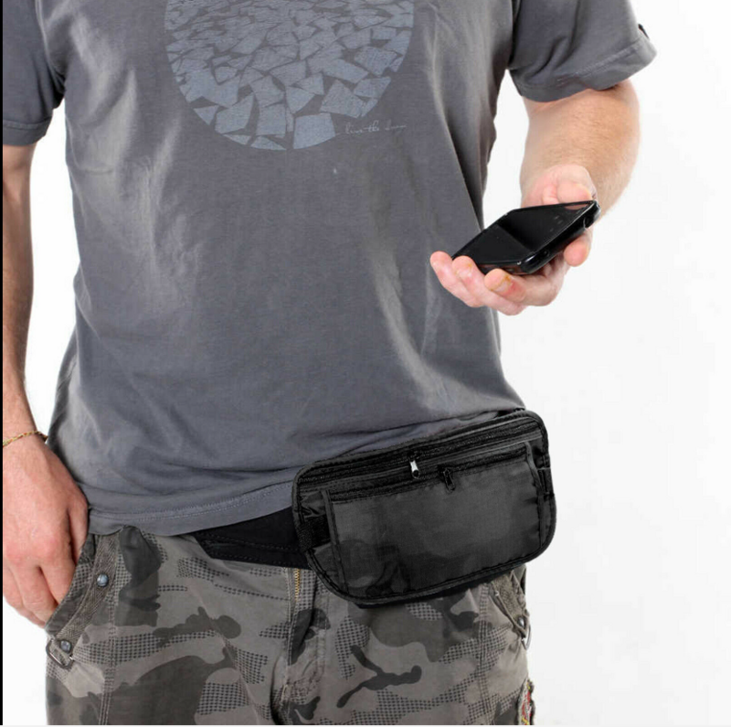 Esportes ao ar livre cintura saco impermeável anti-roubo invisível correndo cintura saco multi-função de viagem do telefone móvel carteira saco