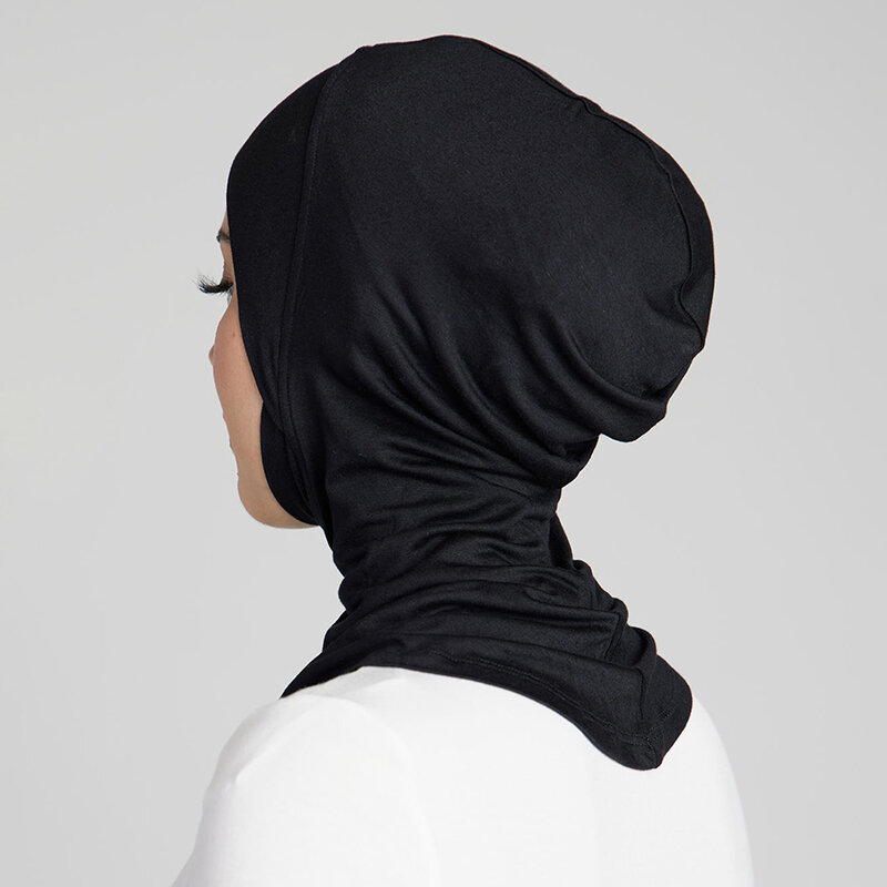 Nowa muzułmańska podkładka z pełnym pokryciem damska bawełniana rozciągliwa elastyczna czapka zwykły podszalik moda miękka wewnętrzna opaska na głowę Turban