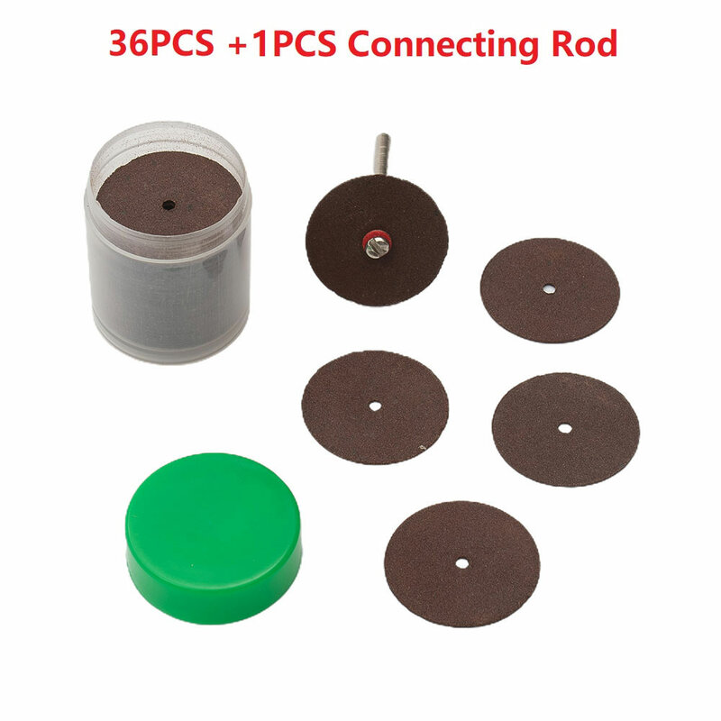 36Pcs 24mm Cutting Disc Circular Saw Blade Grinding Wheel  +1pcs Connecting Roddurable  For Cutting Metal/plastic/fiber/wood