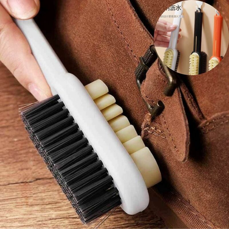 Double-Sided Shoe Brush Suede Cleaning Brush Shoes Stain Dust Boot Cleaner Tool Shoe Care Shoe Cleaning Kit Removal Rubber Brush
