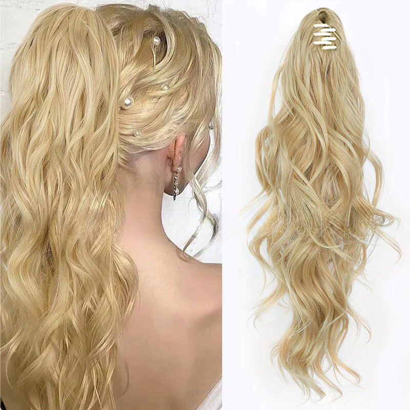 Новые модели женских париков из химического волокна маленькие захваты для наращивания волос конский хвост большие волны ежедневное соответствие женский наряд