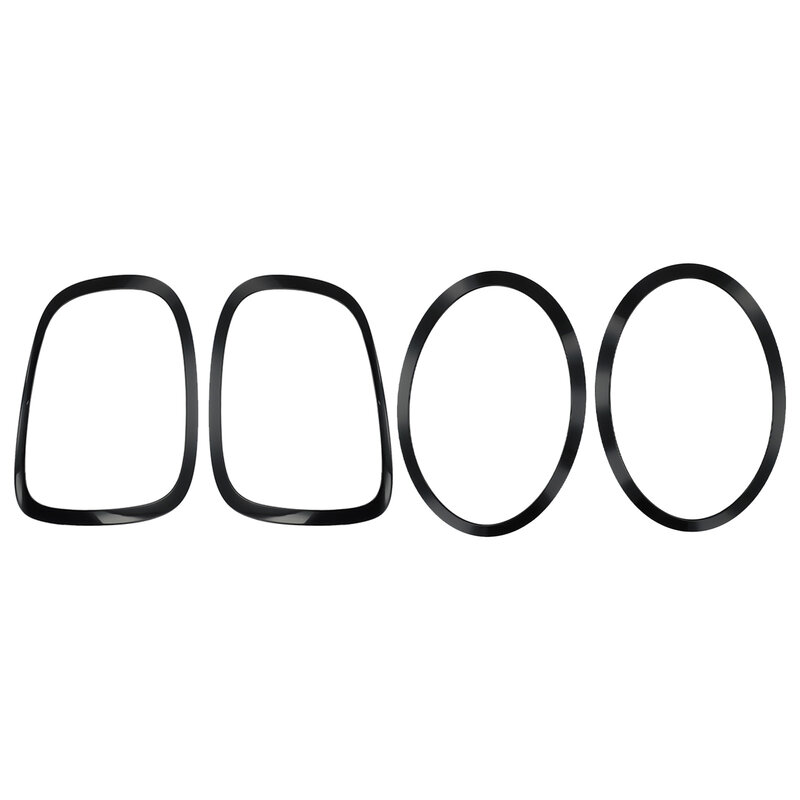 Faros delanteros y anillos de luz trasera para Mini Cooper, 4 piezas, color negro brillante, F55, F56, F57, 2014-2021