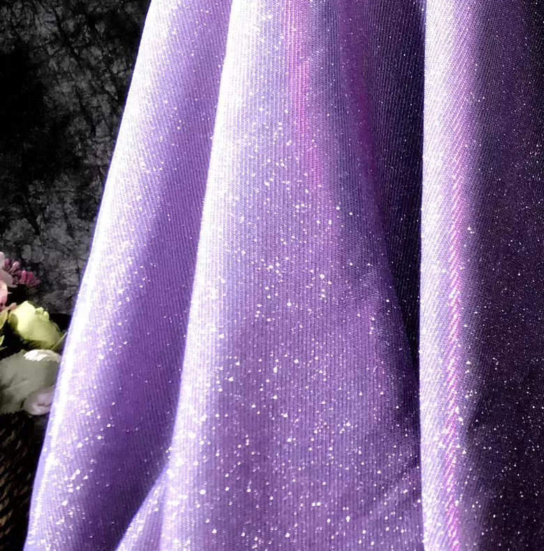 Tecido de malha elástica Glitter Lantejoulas by the Meter para vestidos, cortina macia, têxtil de moda, costura DIY, decorativo de verão