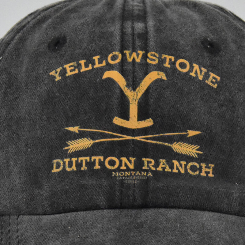 Topi bisbol Dutton Ranch Yellowstone, topi bisbol Vintage dicuci, topi ayah, topi matahari robek, topi Snapback uniseks visor