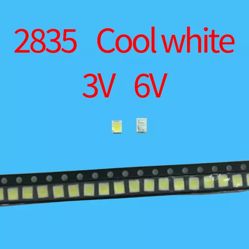 Cold White LED Backlight Lâmpada Beads, Usado para TV LCD, Reparação, 500 PCs/Lot, 3030, 3535, 2835, 1W, 3V, 6V